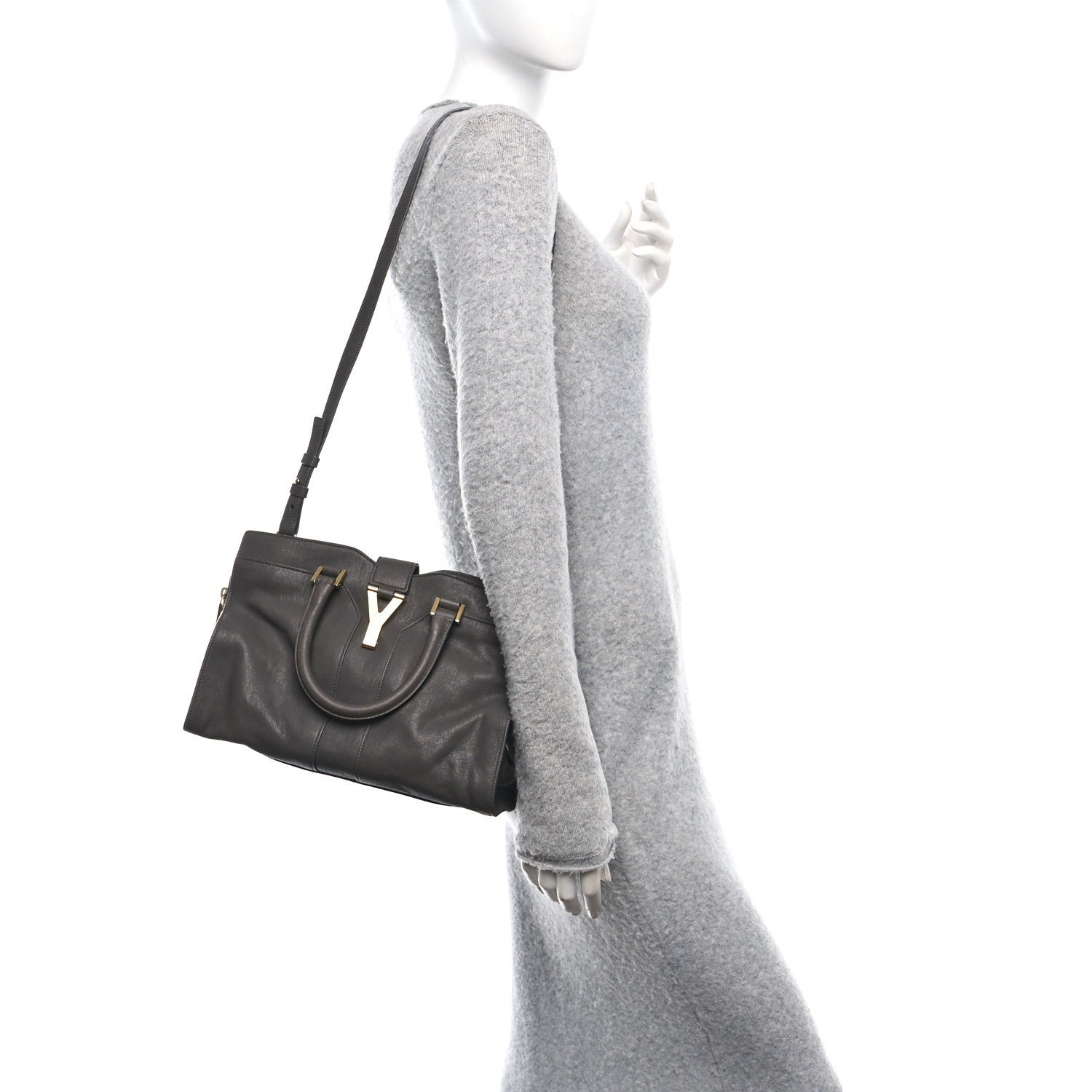 Saint Laurent Sheepskin Medium Cabas ChYc Grey 2 of 10