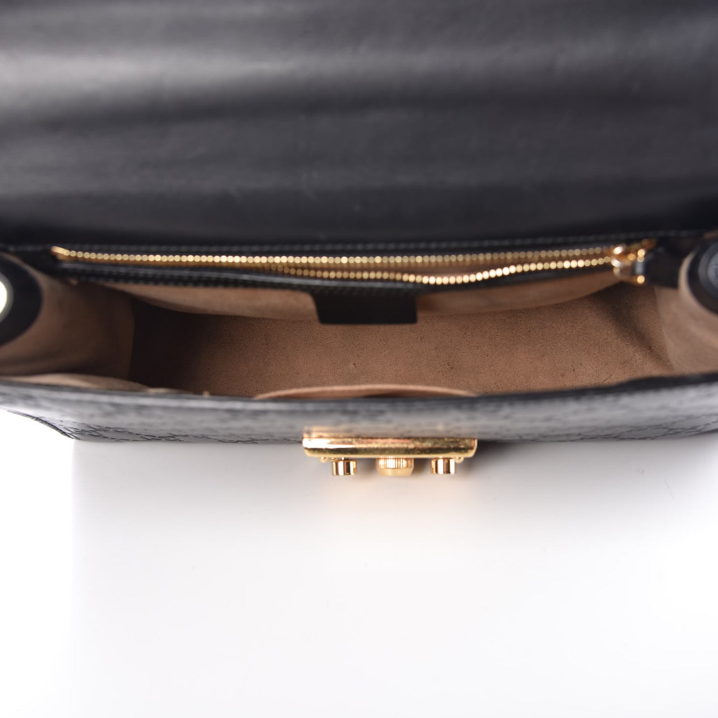 Guccissima Medium Padlock Shoulder Bag Black
