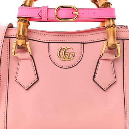 Gucci Wonka Grain Calfskin Mini Diana Tote Bag Wild Rose Fuxia Fluo 8 of 16