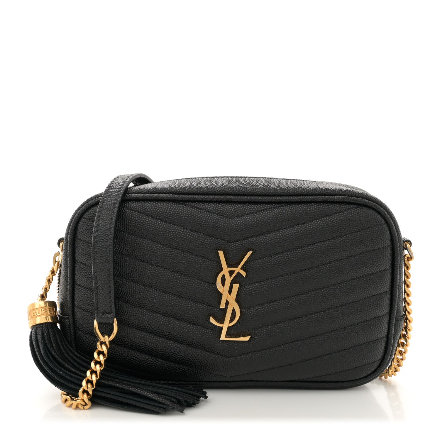 Saint Laurent Grain De Poudre Matelasse Monogram Mini Lou Camera Bag Black 1 of 10