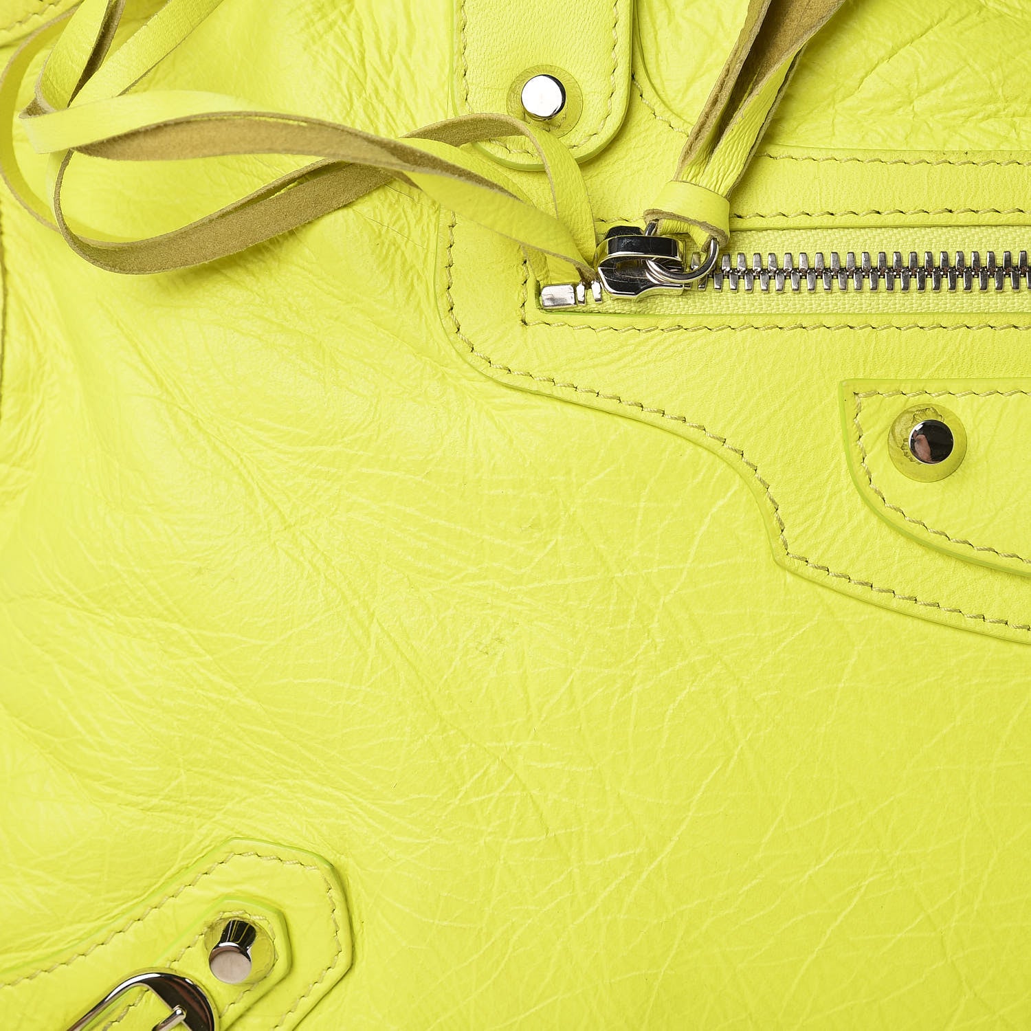 Balenciaga Agneau Classic Silver Hardware City Jaune Fluo 15 of 18