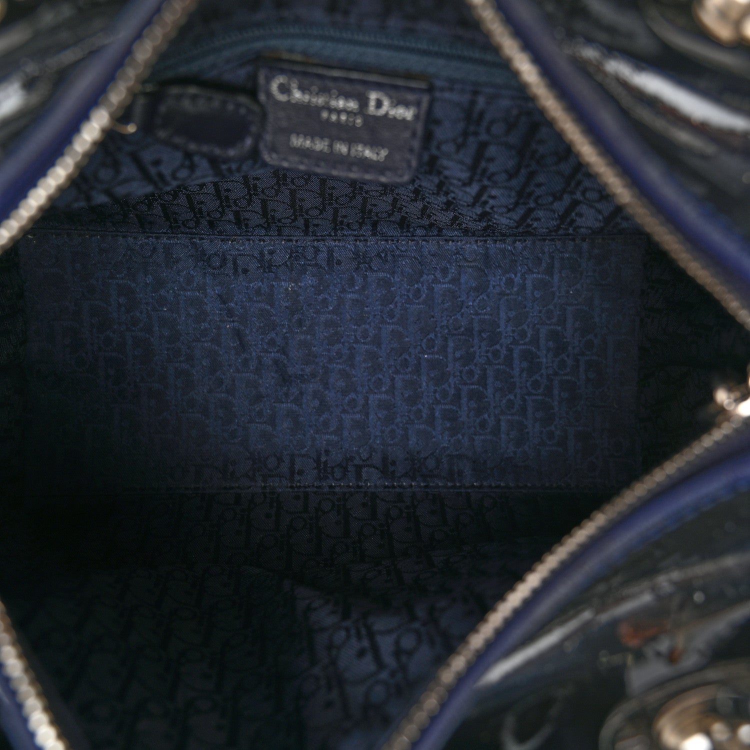 Christian Dior Patent Cannage Medium Lady Dior Navy Blue 11 of 11