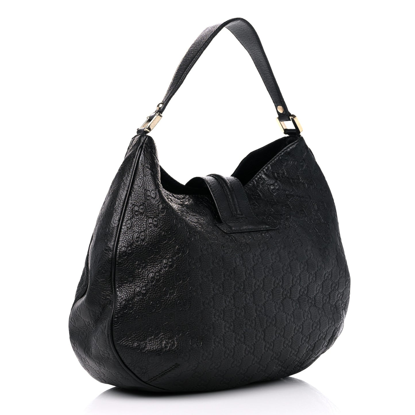 Guccissima Large New Ladies Web Hobo Black