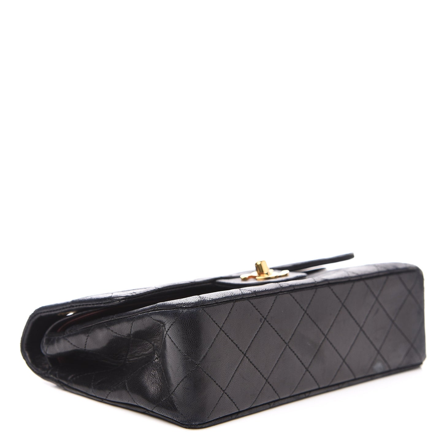 Lambskin Quilted Small Double Flap Black