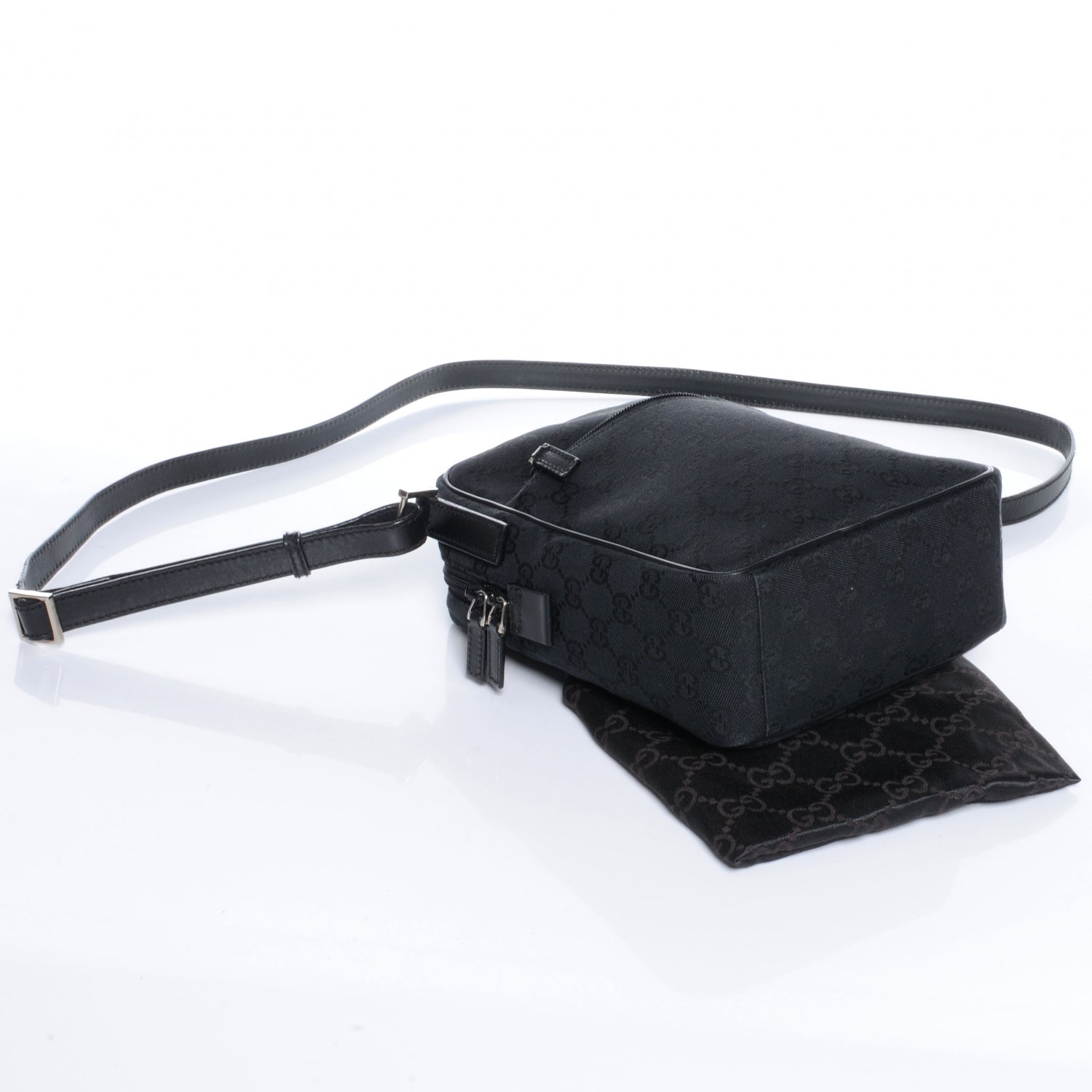 Gucci Monogram GG Flight Small Crossbody Bag Black 4 of 7