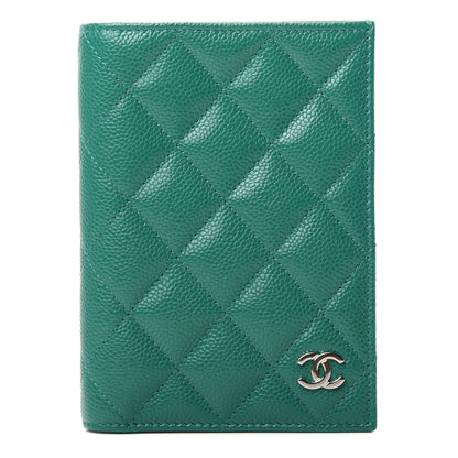 Chanel Caviar Quilted Passport Holder Green 1 of 7