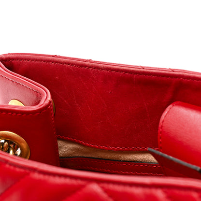 Gucci Calfskin Matelasse Medium GG Marmont Shoulder Tote Bag Hibiscus Red 13 of 17
