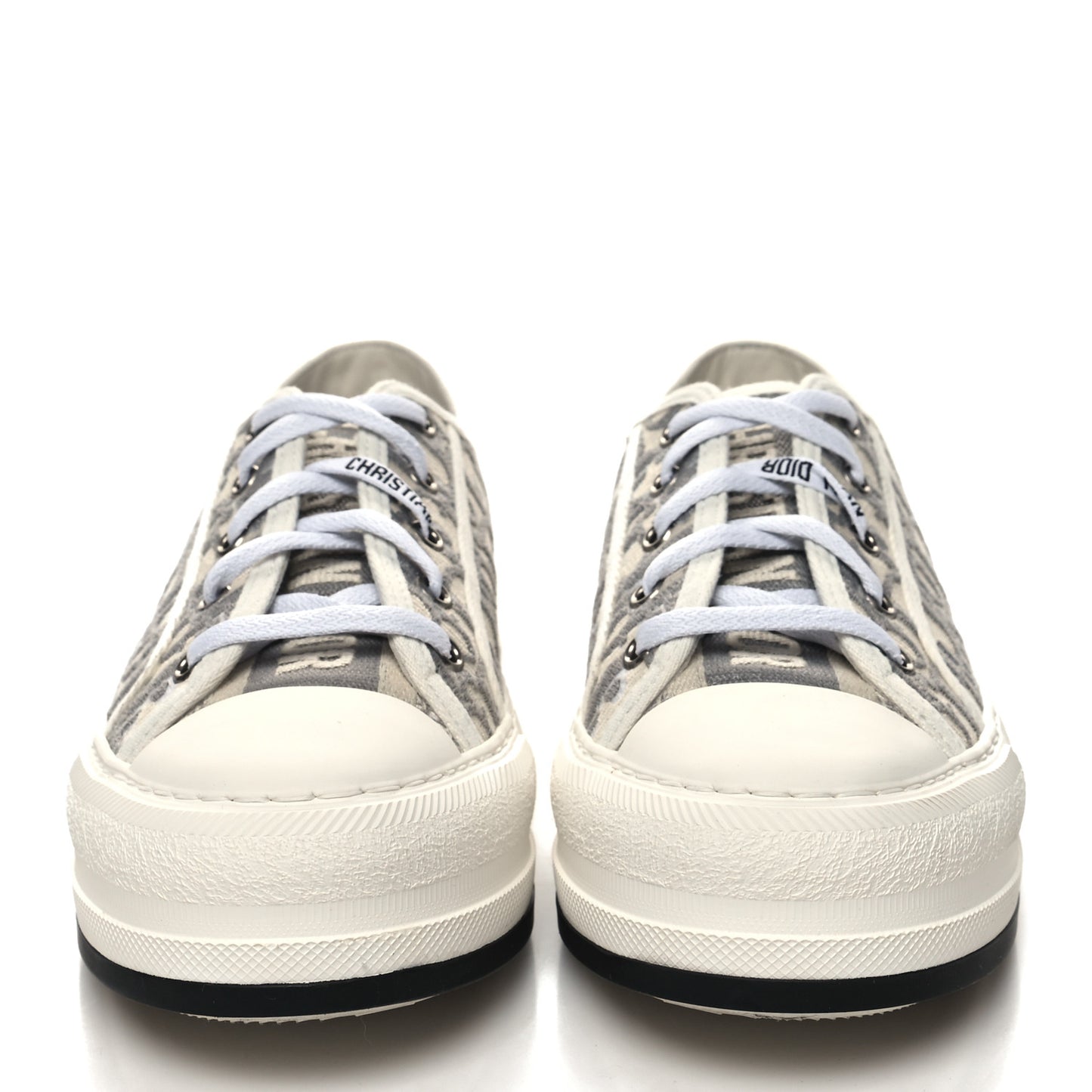 Canvas Oblique Walk Dior Low Top Sneakers 36 Grey Stone