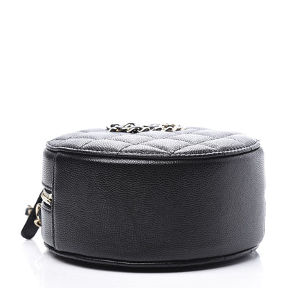 Chanel Caviar Quilted French New Wave Round Clutch With Chain Black 3 of 10