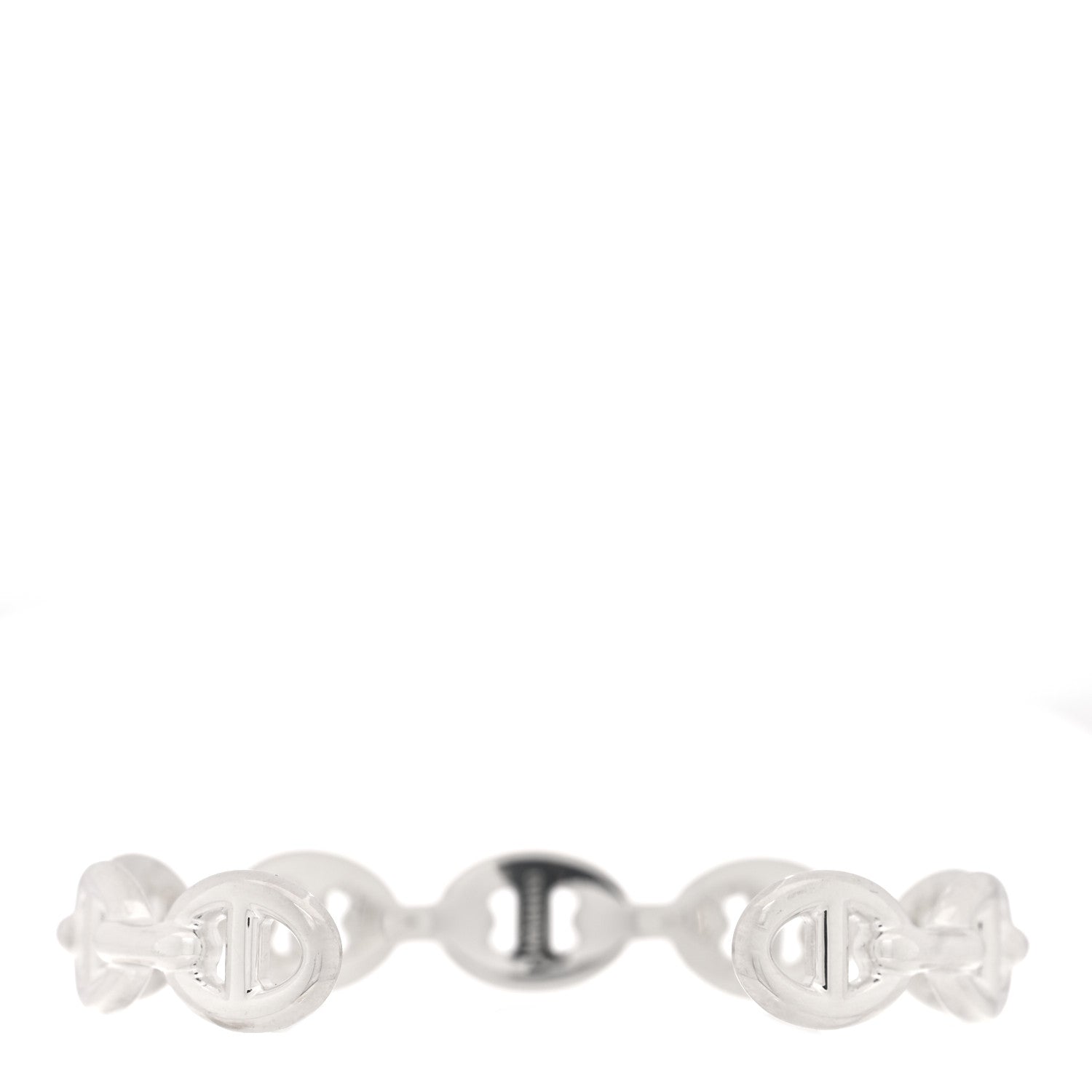 Hermes Sterling Silver MM Chaine d'Ancre Enchainee Cuff Bracelet SH 2 of 4