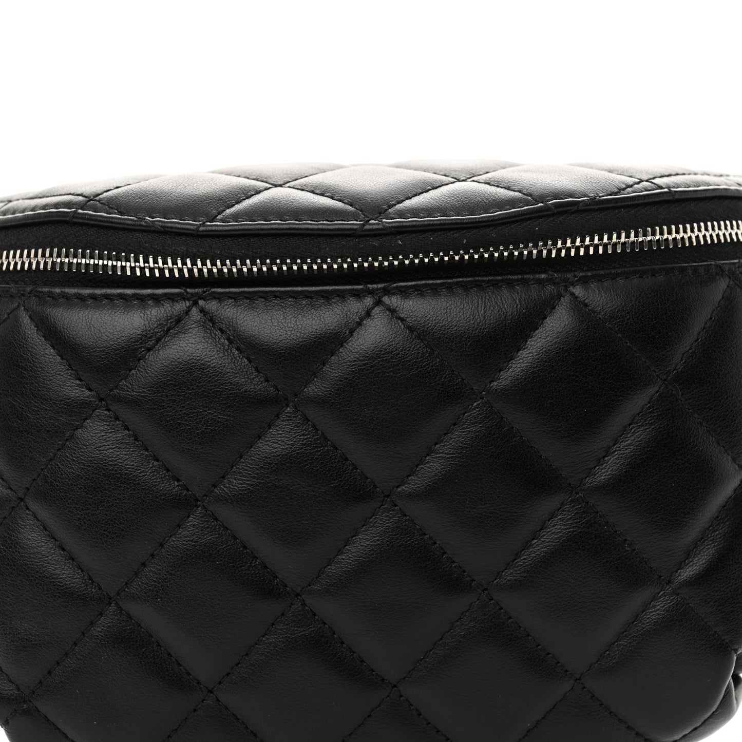 Calfskin Quilted Waist Belt Bag Black