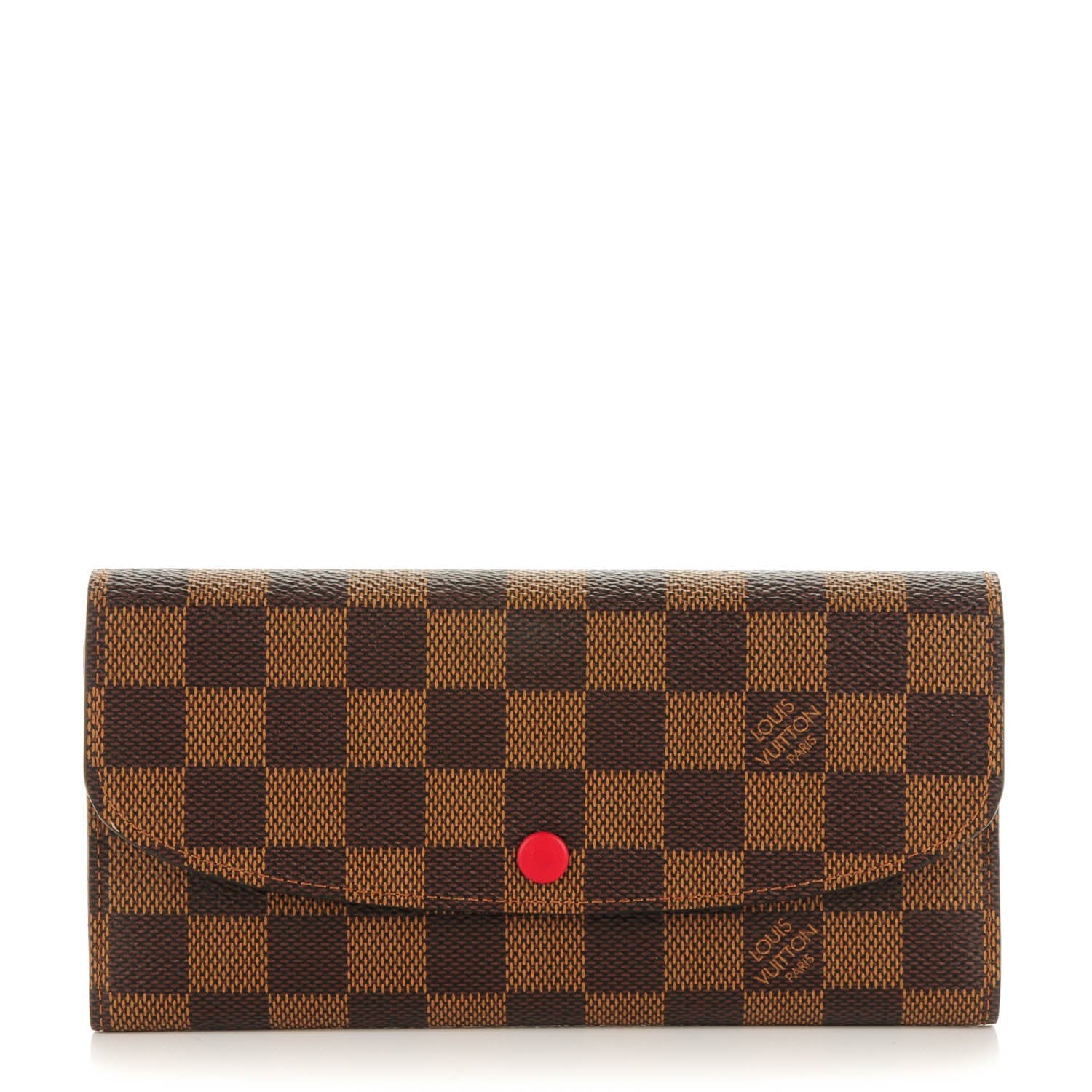 Louis Vuitton Damier Ebene Emilie Wallet Red 1 of 7