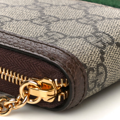 Gucci GG Supreme Monogram Web Ophidia Zip Around Wallet Brown 8 of 11