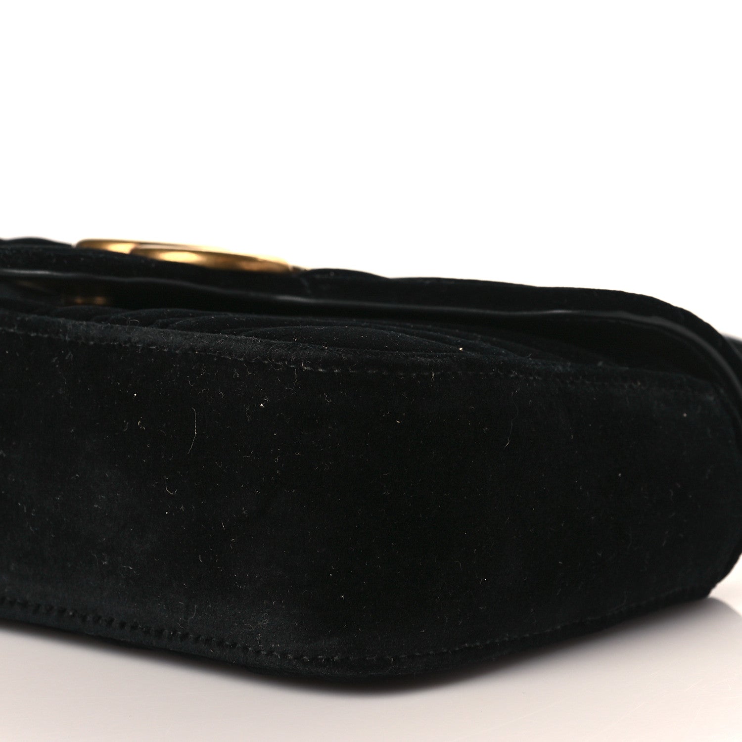 Gucci Velvet Matelasse Mini GG Marmont Shoulder Bag Black 10 of 10