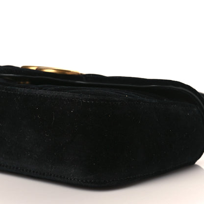 Gucci Velvet Matelasse Mini GG Marmont Shoulder Bag Black 10 of 10