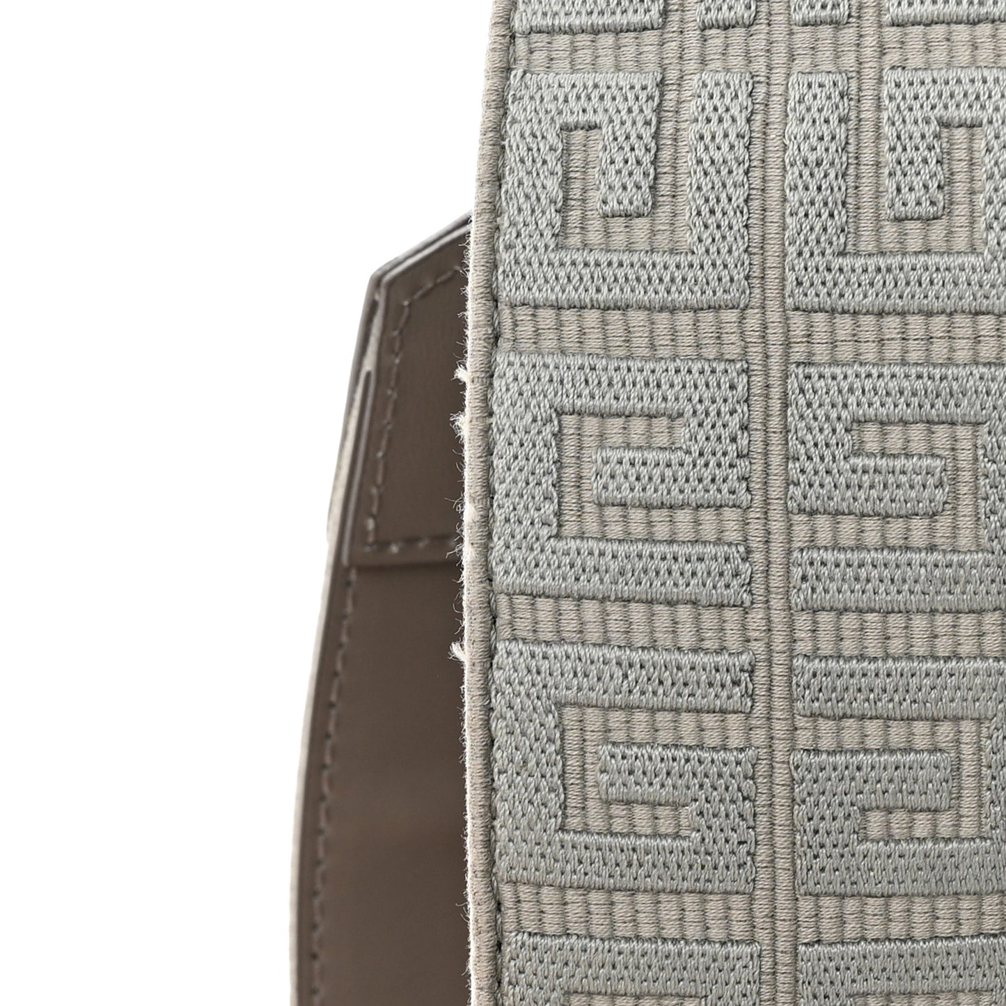 Canvas Jacquard Embroidered Calfskin 4G Mini Antigona Stone