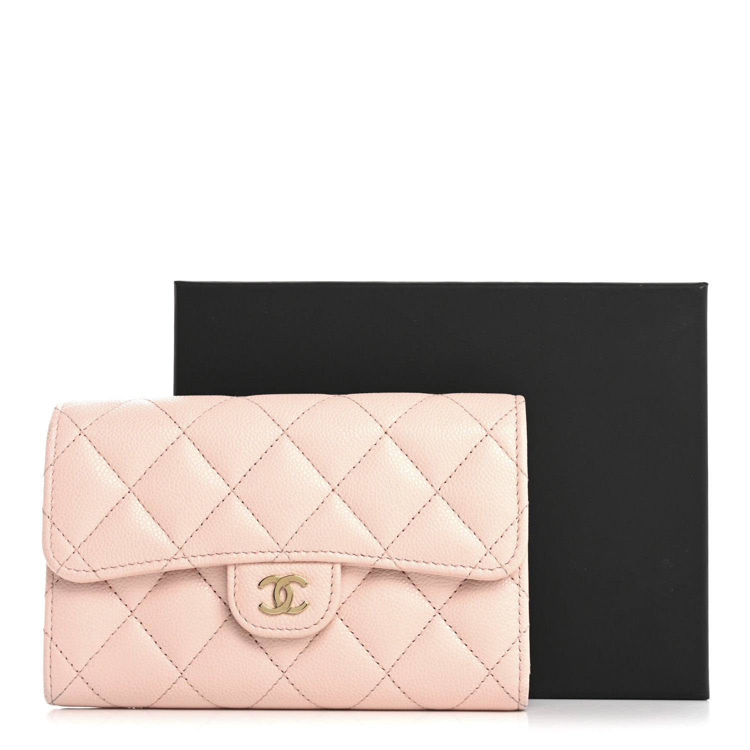 Chanel Caviar Quilted Medium Flap Wallet Light Pink 12 of 12
