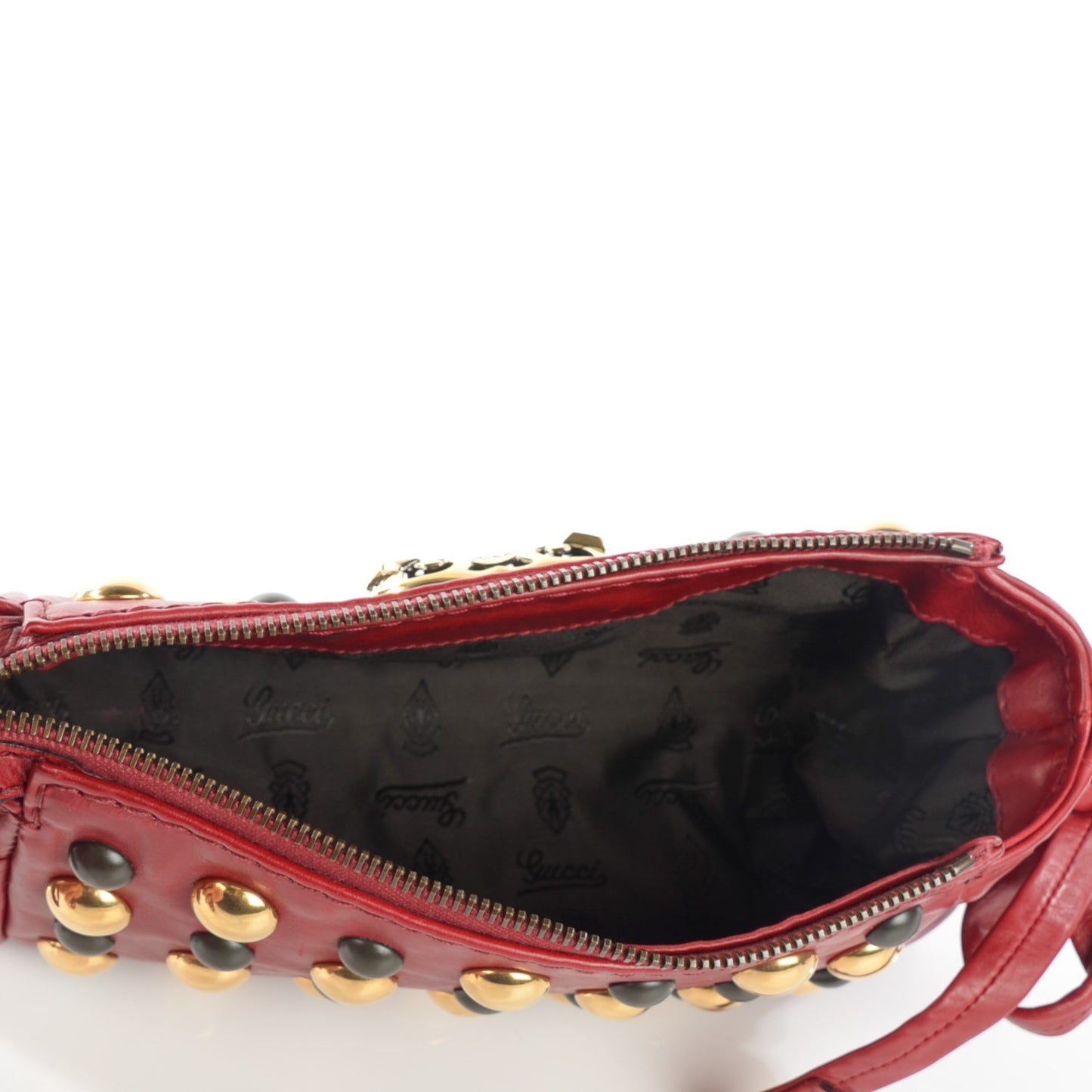 Calfskin Studded Babouska Clutch Red