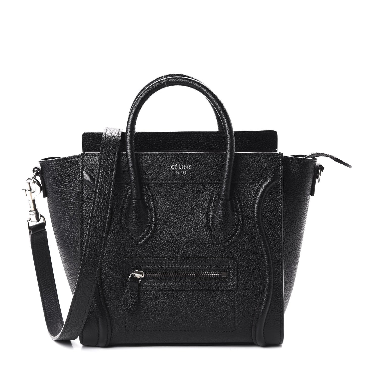 Drummed Calfskin Nano Luggage Black