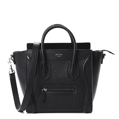 Celine Drummed Calfskin Nano Luggage Black 1 of 9