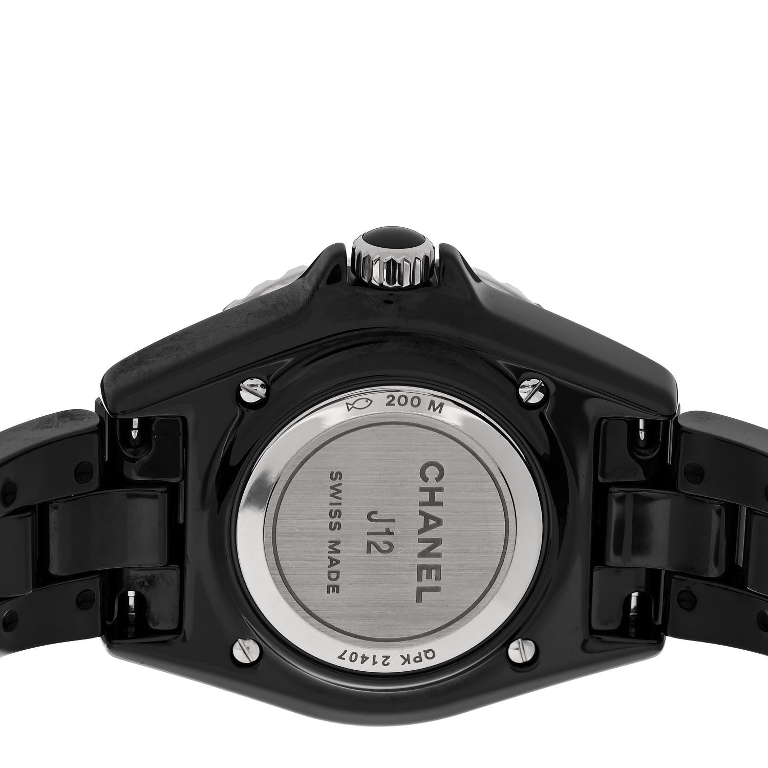 Chanel Stainless Steel Ceramic 33mm J12 Quartz Watch Black 4 of 5