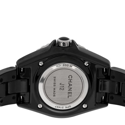 Chanel Stainless Steel Ceramic 33mm J12 Quartz Watch Black 4 of 5