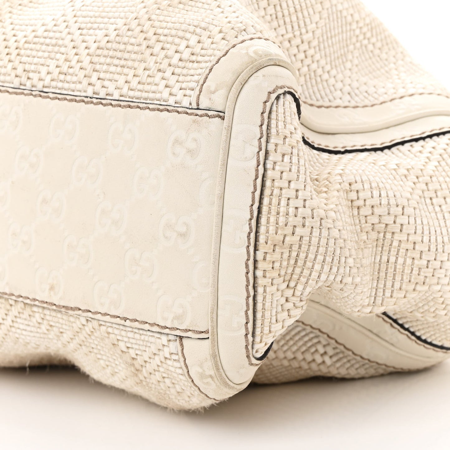 Woven Raffia Diamante Large Sukey Tote Off White