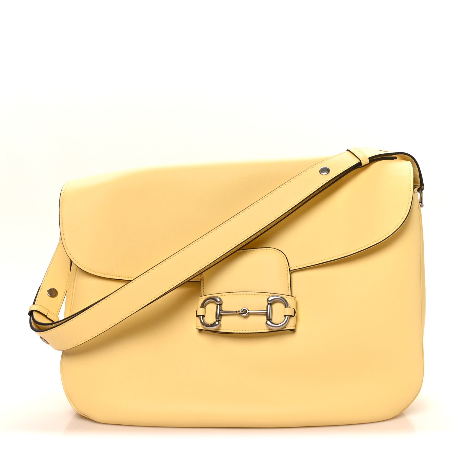 Gucci Calfskin Large Aura Horsebit 1955 Shoulder Bag Butter 1 of 10
