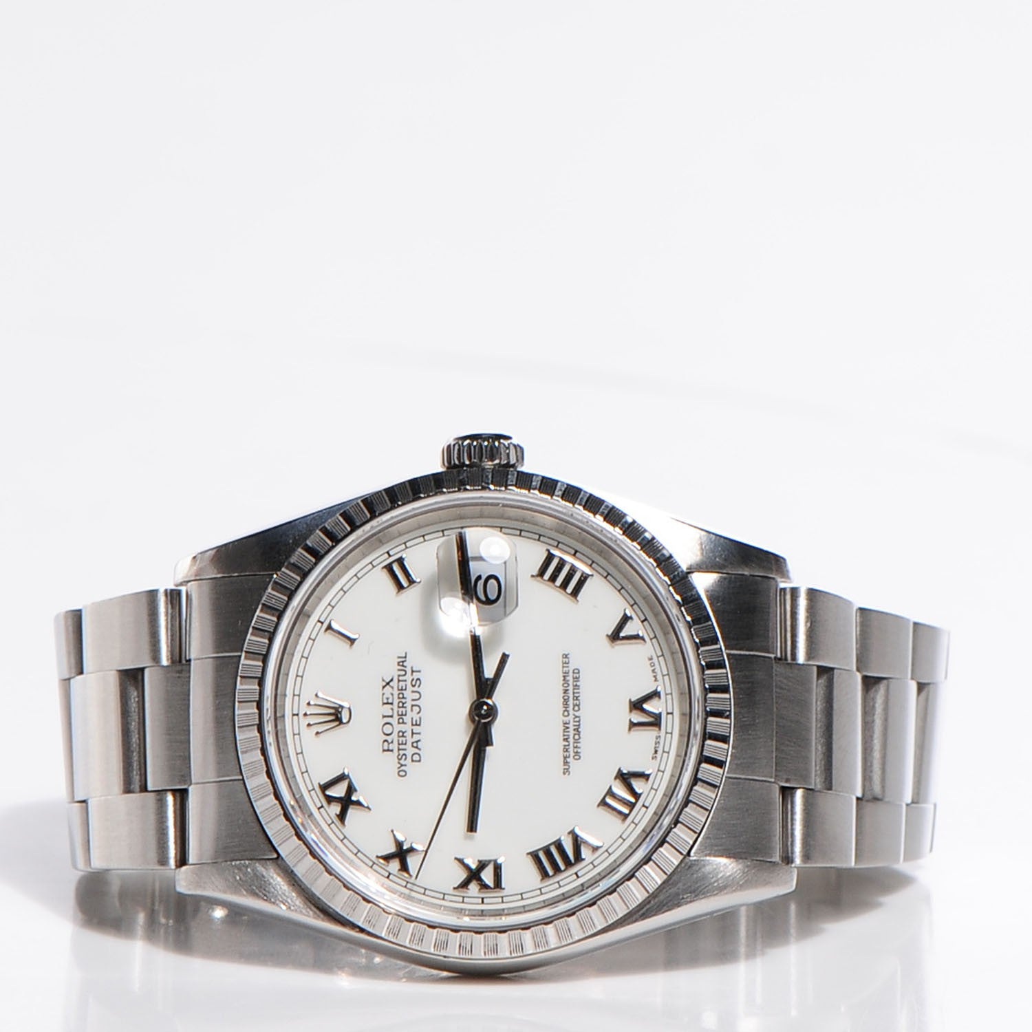 Rolex Stainless Steel 36mm Oyster Perpetual Datejust Watch White Roman 16220 8 of 8