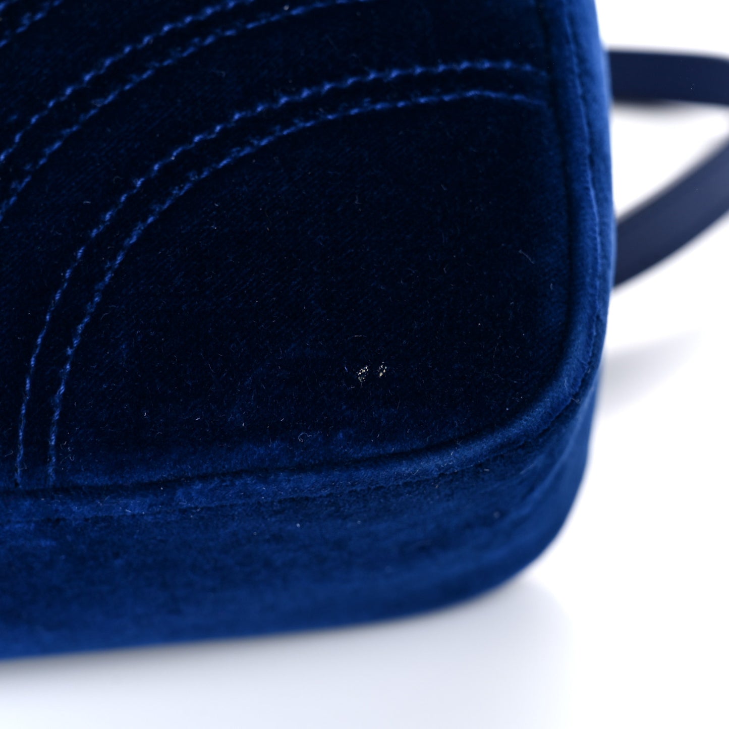 Velvet Matelasse Medium GG Marmont Shoulder Bag Cobalt Blue