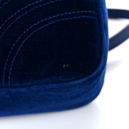Gucci Velvet Matelasse Medium GG Marmont Shoulder Bag Cobalt Blue 16 of 20