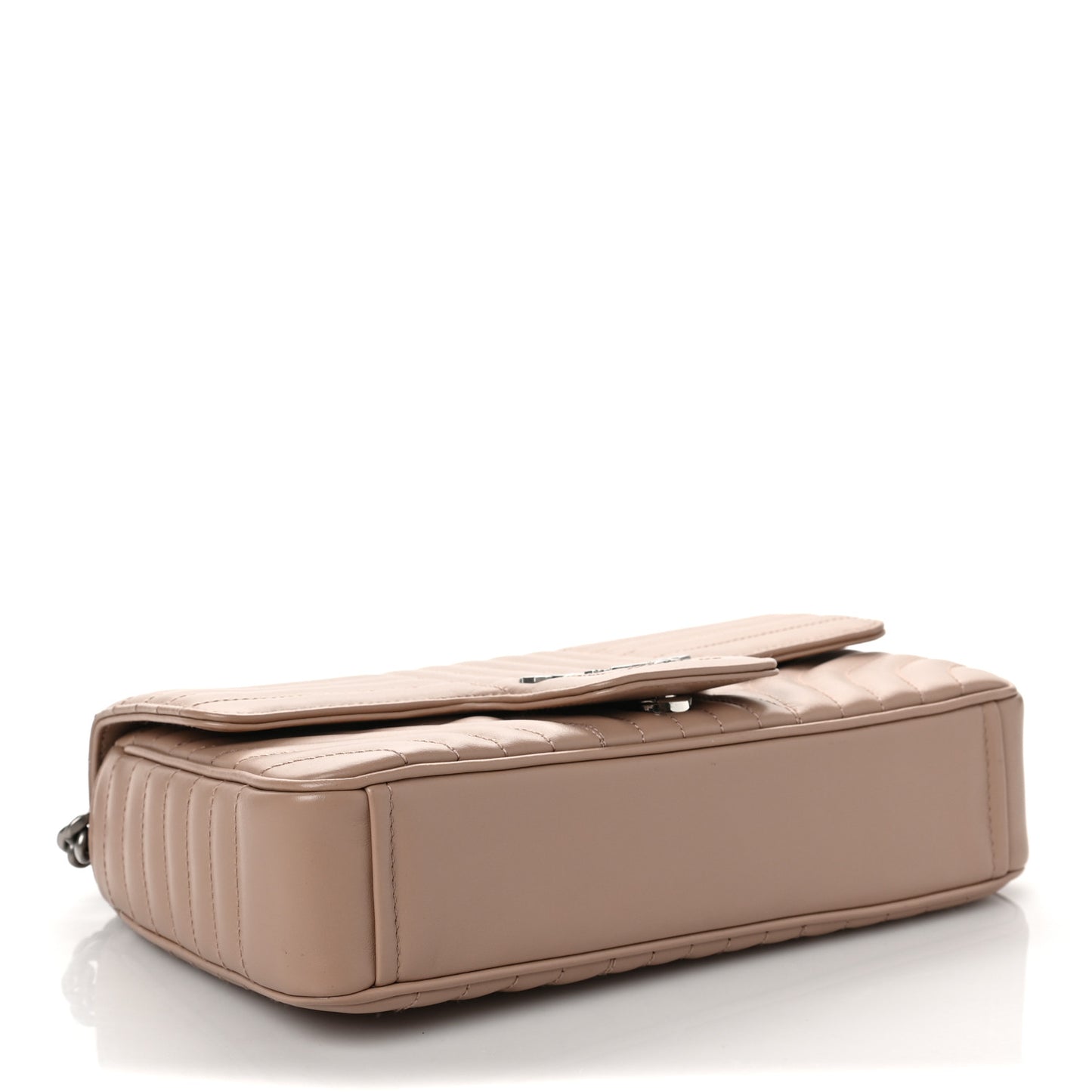 Soft Calfskin Impunture Diagramme Medium Chain Flap Shoulder Bag Cipria