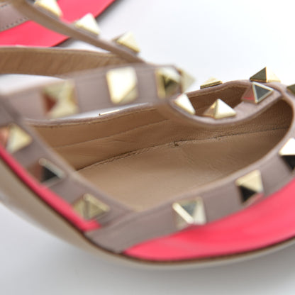 Valentino Garavani Patent Rockstud Ankle Strap Pumps 38.5 Peony Poudre 17 of 21