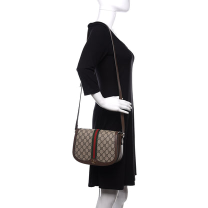 Gucci GG Supreme Monogram Web Small Ophidia Flap Messenger Bag Brown 2 of 10