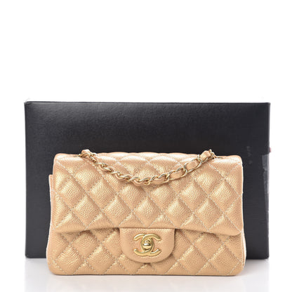 Chanel Pearly Caviar Quilted Mini Rectangular Flap Gold 10 of 10