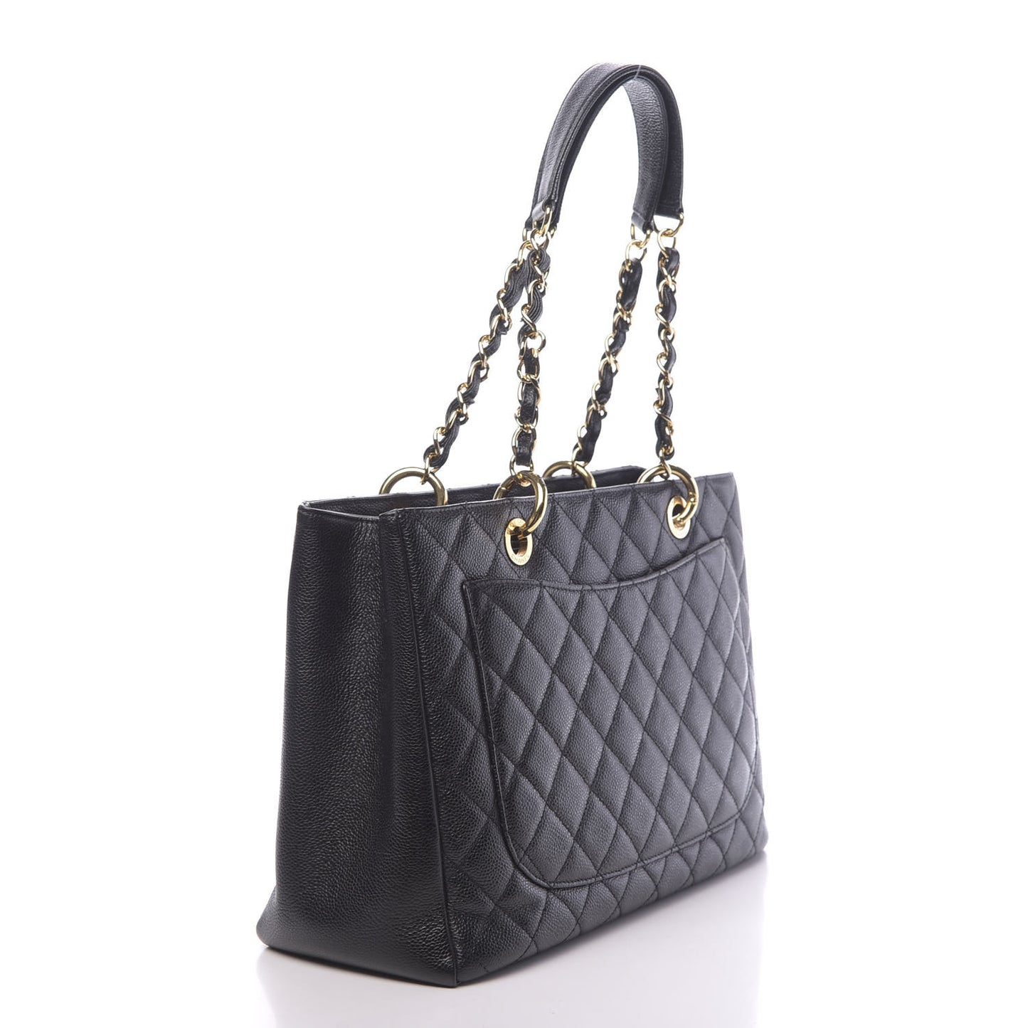 Caviar Quilted Grand Shopping Tote GST Black