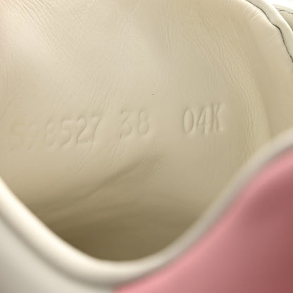 Gucci Calfskin Interlocking G Perforated Womens Ace Sneakers 38 White Rose 8 of 9