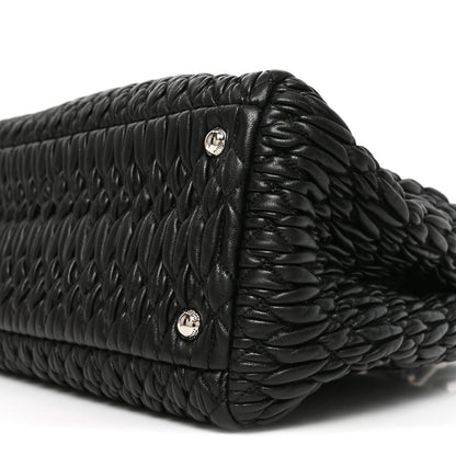 Miu Miu Nappa Matelasse Swarovski Crystal Tote Black 9 of 9