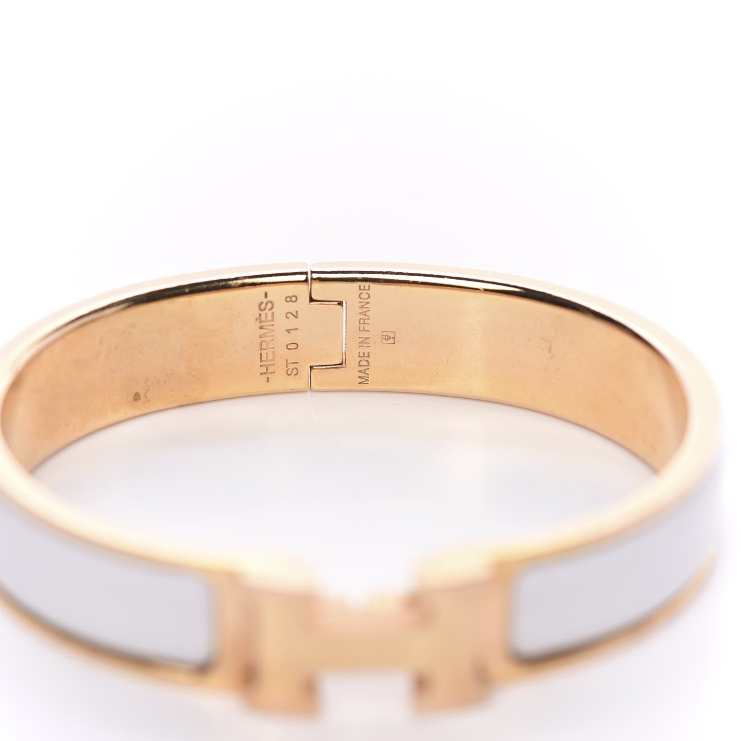 Hermes Enamel Narrow Clic Clac H Bracelet PM White 5 of 6
