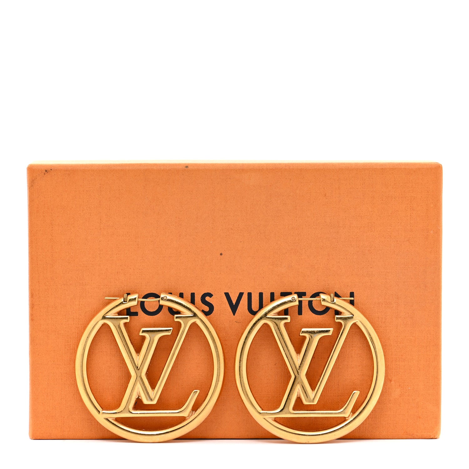 Louis Vuitton Metal Louise Hoop Earrings Gold 7 of 7