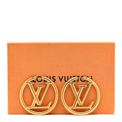 Louis Vuitton Metal Louise Hoop Earrings Gold 7 of 7