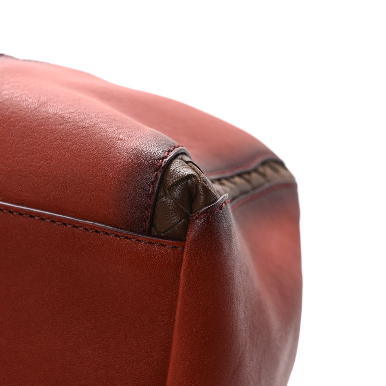 Bottega Veneta Calfskin Nappa Intrecciato Tote Brique Flamingo Truffle 10 of 11