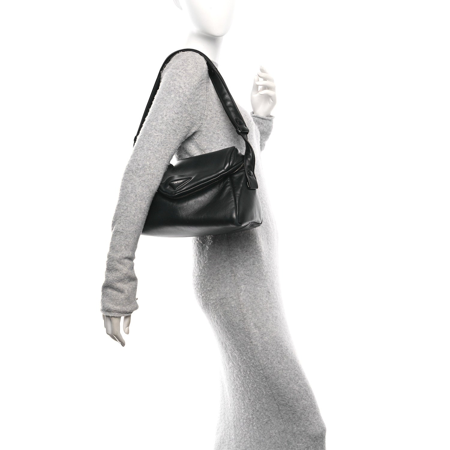 Prada Nappa Padded Signaux Bag Black 2 of 11