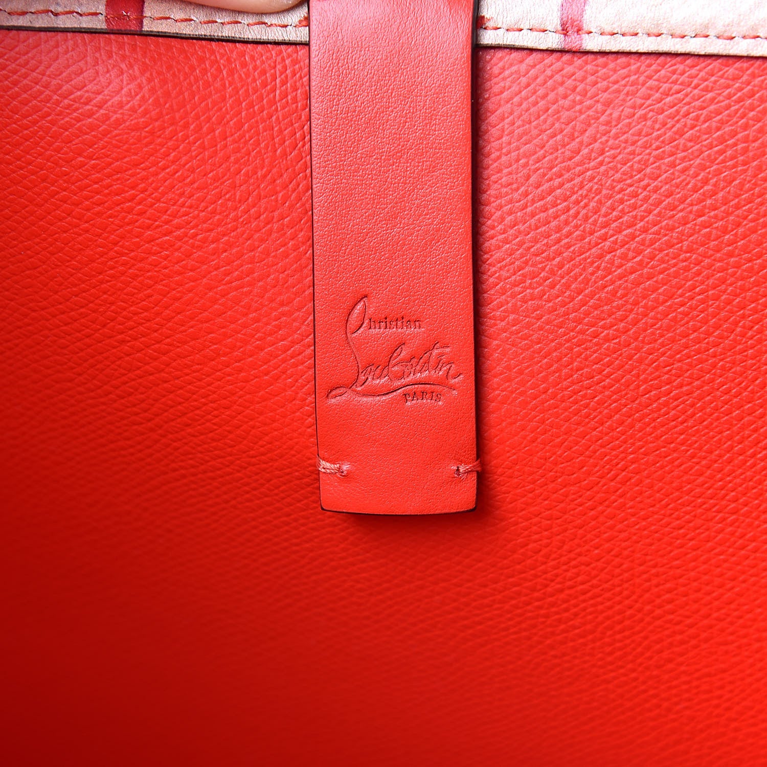 Christian Louboutin Calfskin Kraft Spikes East West Cabata Tote Kraft Red 7 of 13