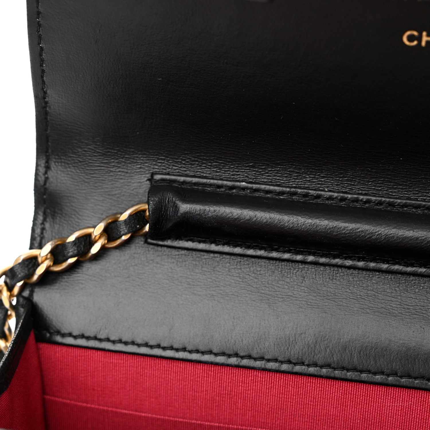 Chanel Lambskin Quilted Chain Around Wallet On Chain WOC Black 13 of 14