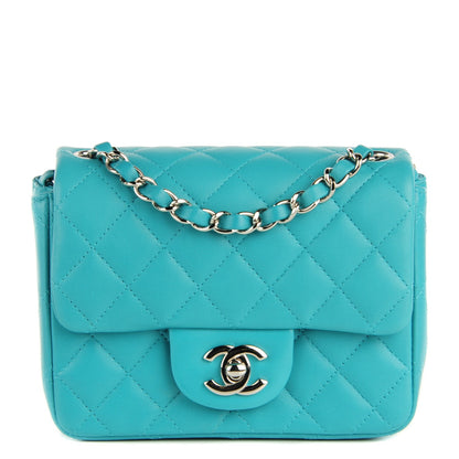 Chanel Lambskin Quilted Mini Square Flap Turquoise 1 of 8