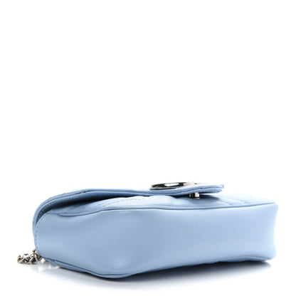 Gucci Calfskin Matelasse Super Mini GG Marmont Shoulder Bag Porcelain Light Blue 4 of 9