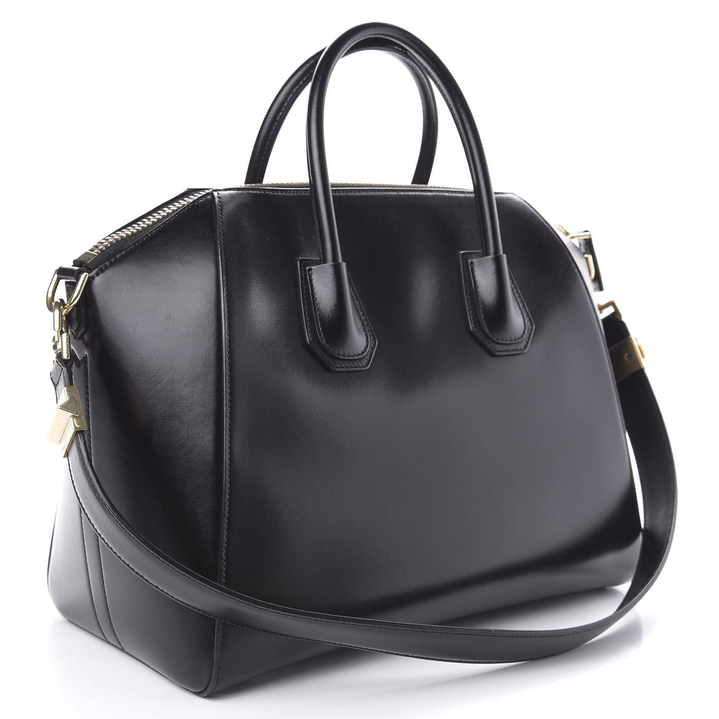 Shiny Lord Calfskin Medium Antigona Black