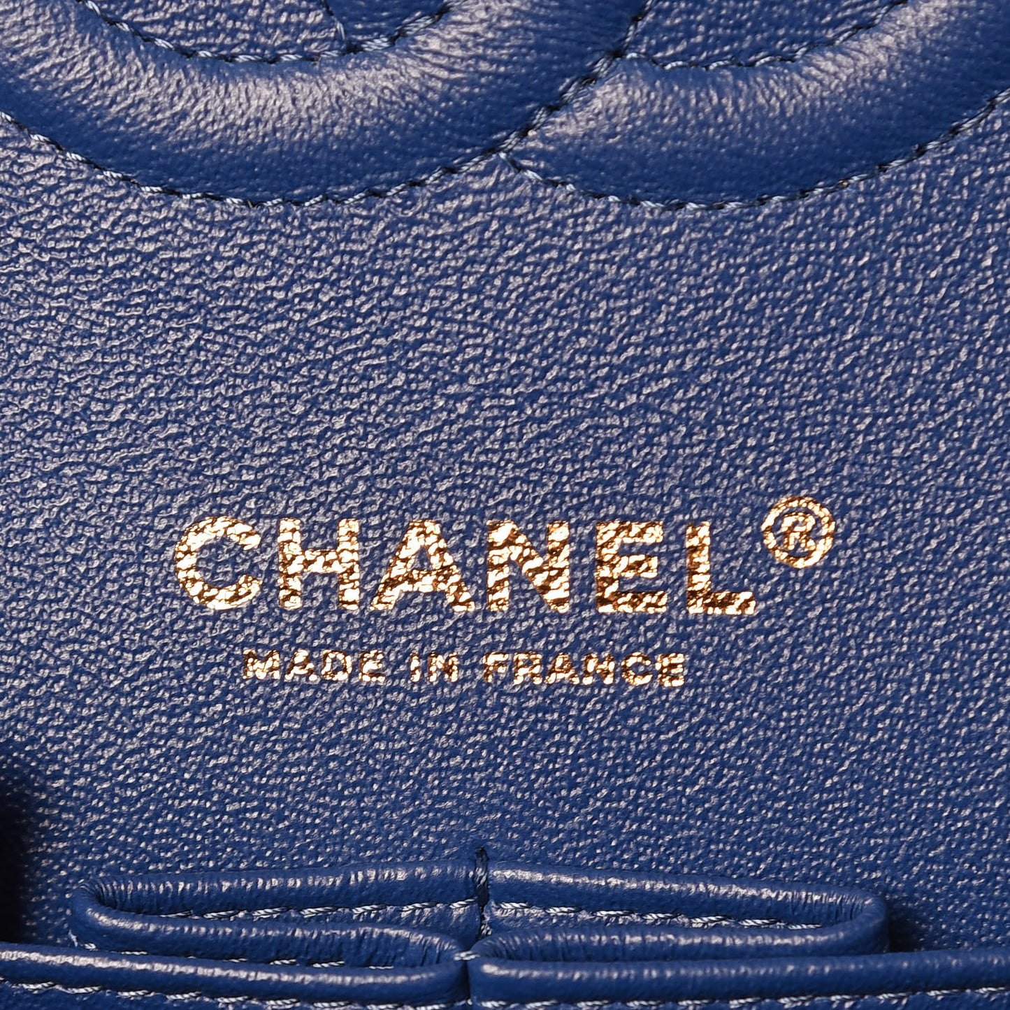 Denim Quilted Medium Double Flap Blue