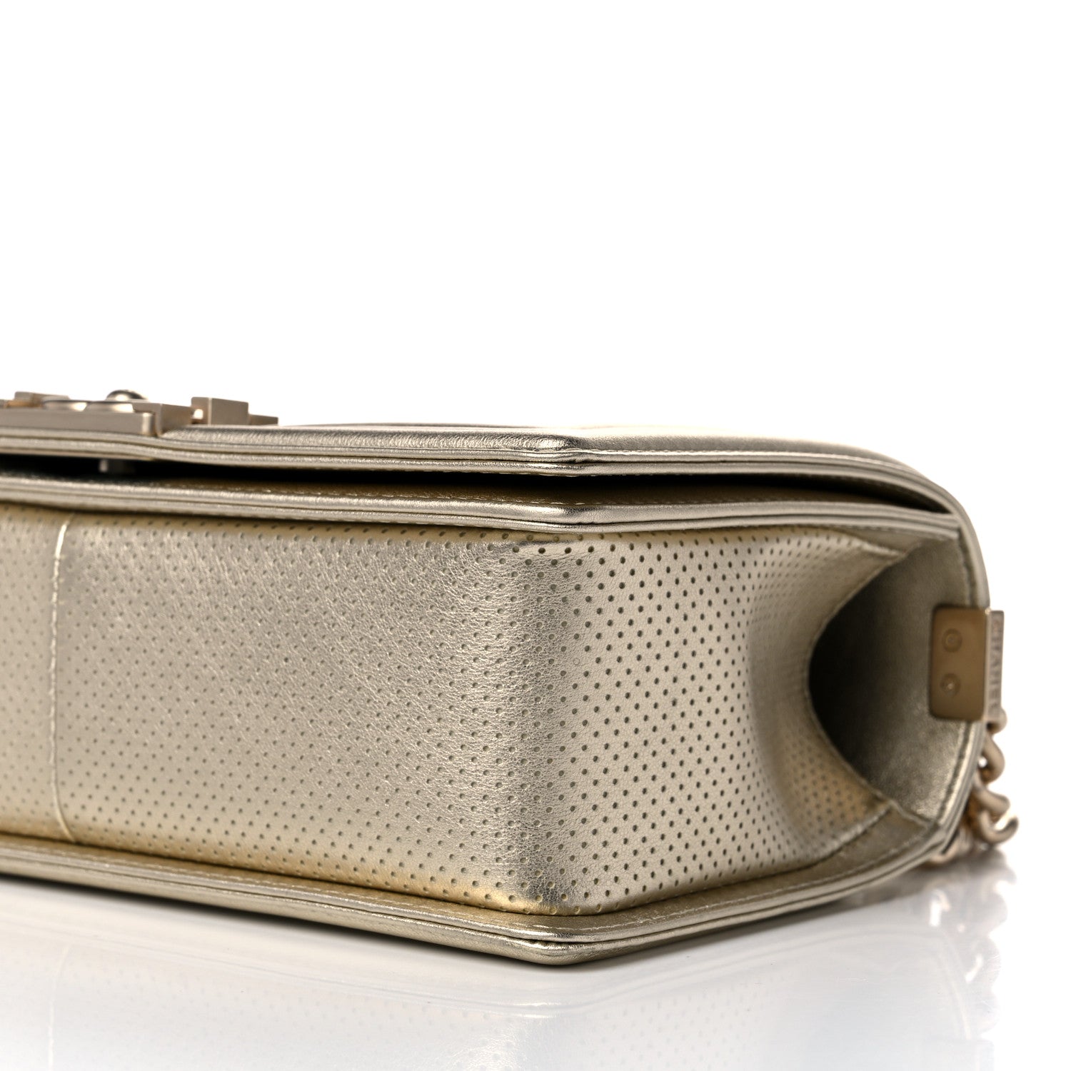 Chanel Lambskin Perforated Quilted Medium Boy Flap Gold 9 of 9